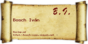 Bosch Iván névjegykártya